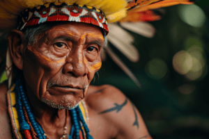 Image of indigenous native of Mataven rainforest in Colombia - a community backed by CapEQ via Ecologi Partners