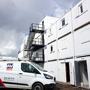 AVDanzer modular building installation supplied to a UK infrastructure project