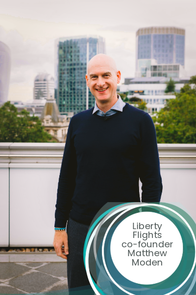 Liberty Flights co-founder Matthew Moden after selling the vape brand to Supreme PLC