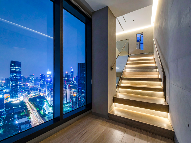 Philips professional lighting installation in a commercial office, illustrating the energy-efficient market that drove the acquisition