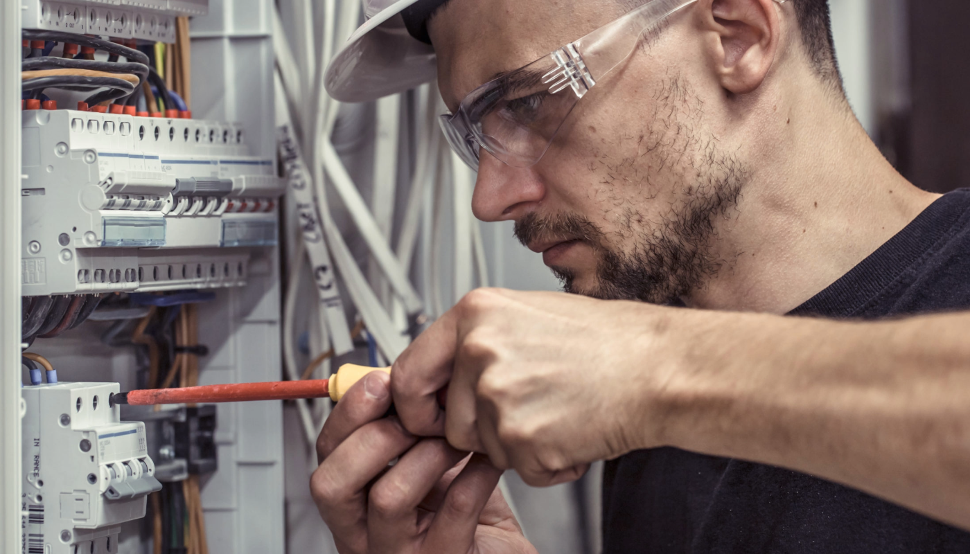 Skerritt Electrical design-and-build team delivering an electrical installation on a UK commercial project